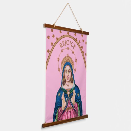 Rejoice! (Latin: Gaudete!) Upper Torso BVM Advent Hangend Wandkleed (Gebogen)