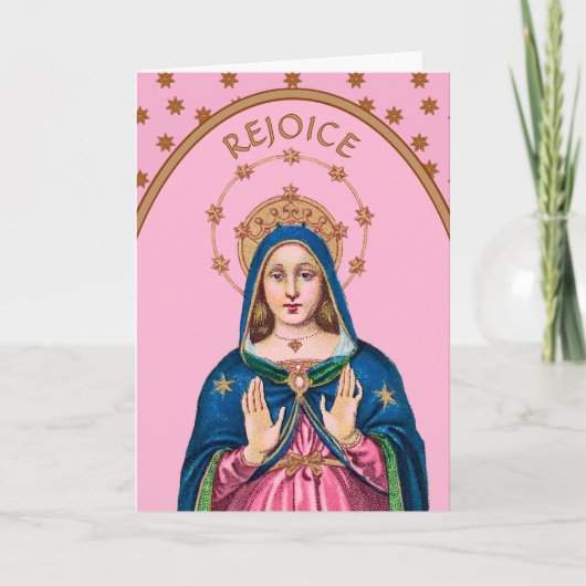Rejoice! (Latin: Gaudete!) Upper Torso BVM Advent Kaart (Voorkant)