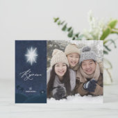 Rejoice Nativiteit Religieuze kerstfotokaart Kaart (Staand voorkant)