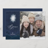 Rejoice Nativiteit Religieuze kerstfotokaart Kaart (Voorkant / Achterkant)