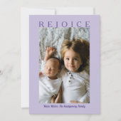 Rejoice Paarse Lavender - kerstfoto Feestdagenkaart (Voorkant)