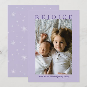 Rejoice Paarse Lavender - kerstfoto Feestdagenkaart