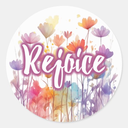 Rejoice Pink Lavender Floral Sticker (Voorkant)