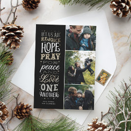 Rejoice Religies Faux Gold Foil Kaart met kerstmis