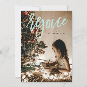 Rejoice Religieuze Feestdagen Holiday Fotokaart Feestdagenkaart