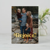 Rejoice Religieuze kerstfeestdag Folie Kaart (Staand Voorkant)