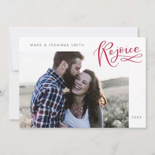 Rejoice Religieuze kerstkaartje voor kerstfeestdag Feestdagenkaart (Voorkant)