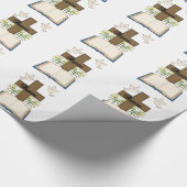 Rejoice-Religious Cross+Bijbel/Lamb/Doves Cadeaupapier (Hoek)
