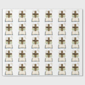 Rejoice-Religious Cross+Bijbel/Lamb/Doves Cadeaupapier (Vlak)