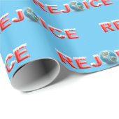 REJOICE rode tekst met sneeuw en aarde Cadeaupapier (Rol Hoek)