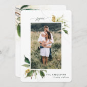 Rejoice schilderde floral photovakancard feestdagenkaart (Voorkant / Achterkant)