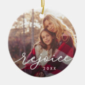 Rejoice Script | Foto Keramisch Ornament (Voorkant)