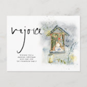 Rejoice Script-kerstmeisje op raam Briefkaart (Voorkant)