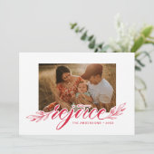 Rejoyce Script Font Typografie Vakantie Fotokaart Feestdagenkaart (Staand voorkant)