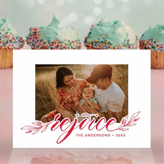 Rejoyce Script Font Typografie Vakantie Fotokaart Feestdagenkaart