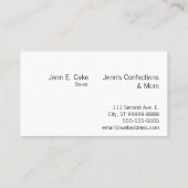 Rek: Baker, bakkerij Visitekaartje (Achterkant)