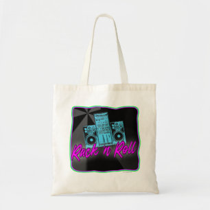 Rek- en rolstereoluidsprekerretro-logan tote bag
