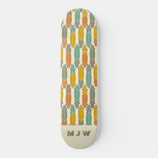 rek-planpatroonmonogrammen Schaats Persoonlijk Skateboard (Voorkant)