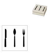 Rek, spon en mes Rubber Stempel (Gestempeld)