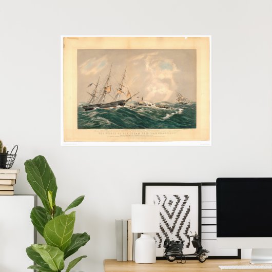 Rek van het schip "San Francisco" (1877A) Poster (Thuiskantoor)