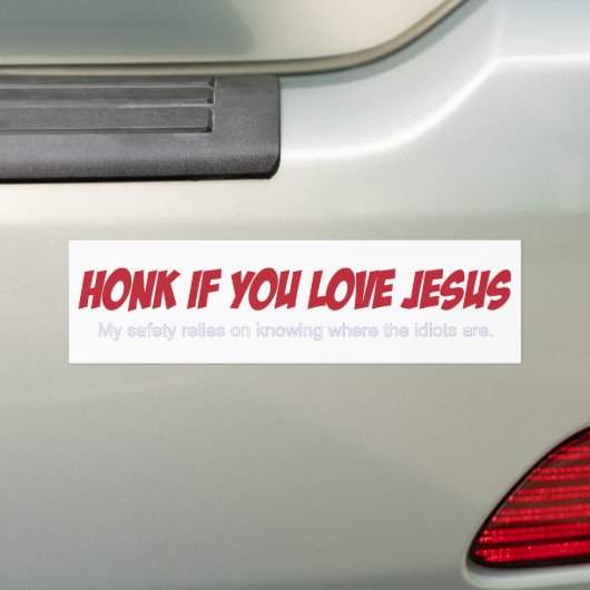 Reken als je een idioot bent :) bumpersticker (Op auto)
