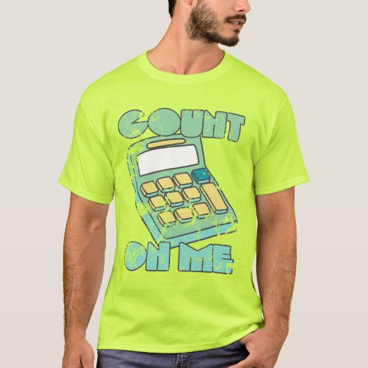 Reken op Me Retro Calculator  Vervaagde Look T-shirt (Voorkant)