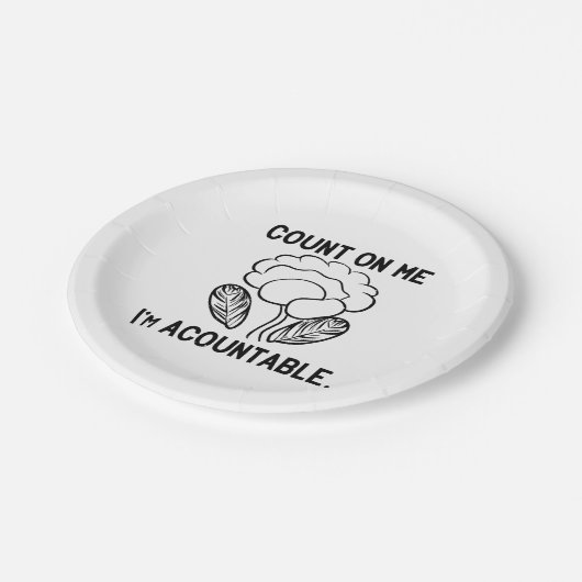 Reken op mij, ik ben verantwoordelijk papieren bordje (Gekanteld)
