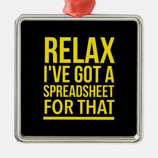 Rekenblad inspirerende grappige geschenken metalen ornament (Voorkant)