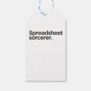'Rekenblad tovenaar.' Grappige verjaardag collega Cadeaulabel