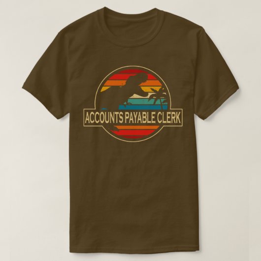 Rekeningen Betaalbaar Clerk Dinosaur T-shirt (Design voorkant)