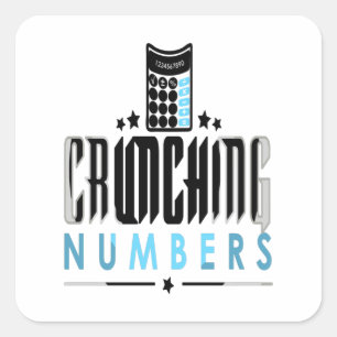 Rekeninghouder - Crunching Numbers Vierkante Sticker