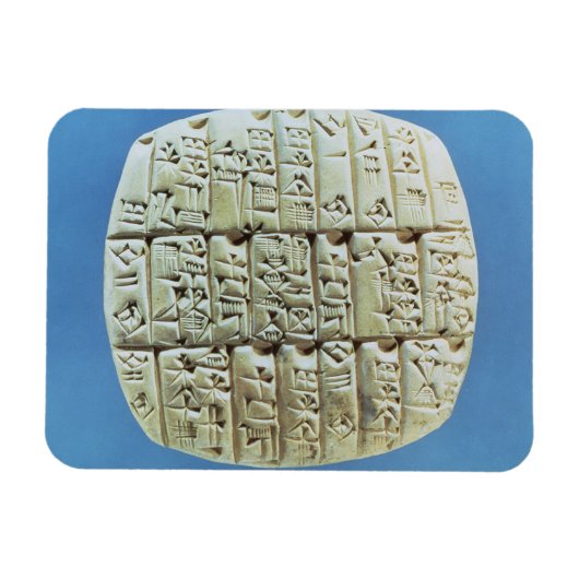 Rekeningoverzicht met cuneiform script, c.2400 BC Magneet (Horizontaal)