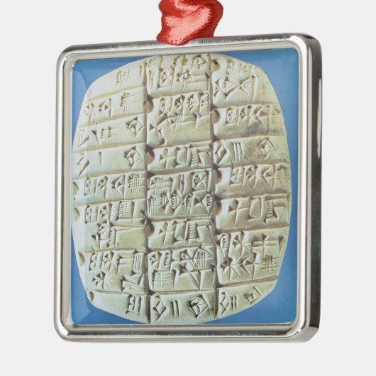 Rekeningoverzicht met cuneiform script, c.2400 BC Metalen Ornament (Links)