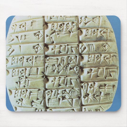 Rekeningoverzicht met cuneiform script, c.2400 BC  Muismat (Voorkant)