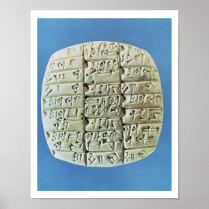 Rekeningoverzicht met cuneiform script, c.2400 BC Poster