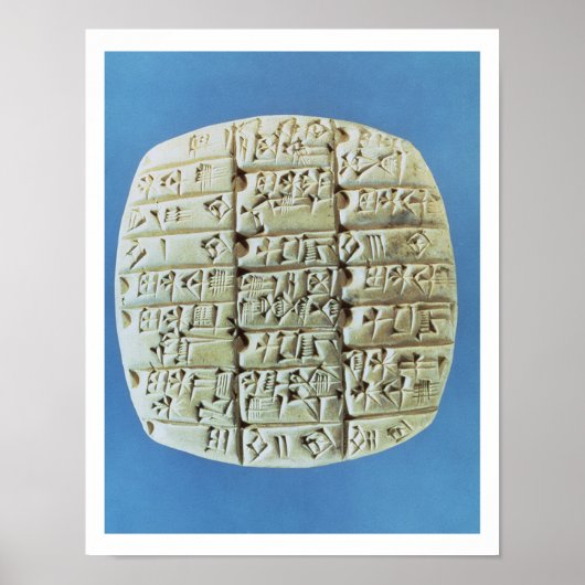 Rekeningoverzicht met cuneiform script, c.2400 BC Poster (Voorkant)