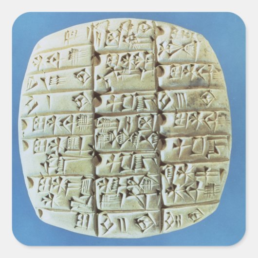 Rekeningoverzicht met cuneiform script, c.2400 BC Vierkante Sticker (Voorkant)