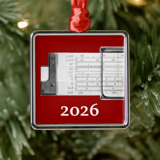 Rekenliniaal Metalen Ornament (Boom)