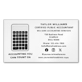 Rekenmachine Accountant Geld Actuaris Sociale Medi Magnetisch Visitekaartje (Voorkant)
