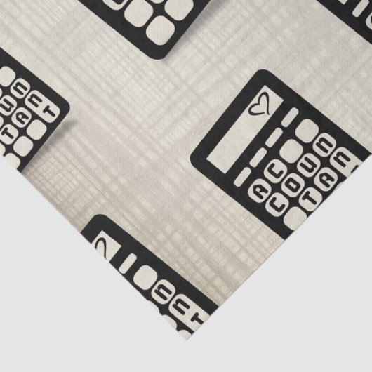 Rekenmachine Accountant Hart Gouden Tissuepapier (Detail)