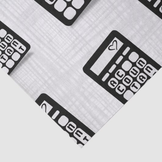 Rekenmachine Accountant Hart Grijs Tissuepapier (Detail)