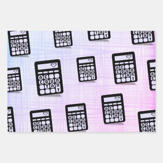 Rekenmachine Accountant Hart inpakpapier Vel (Voorkant 3)