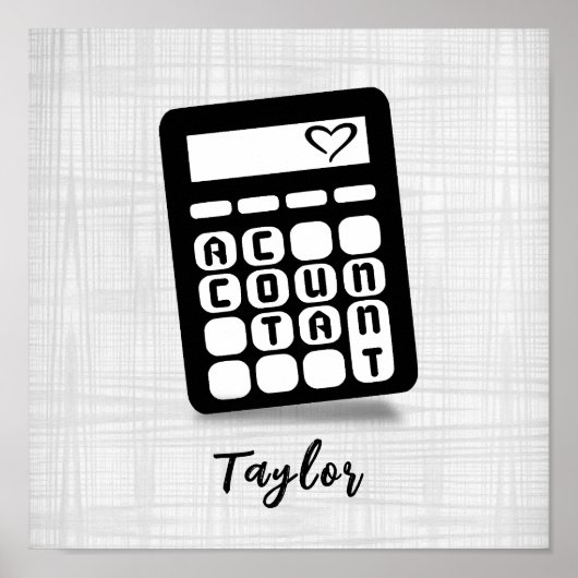 Rekenmachine Accountant Hart Poster (Voorkant)