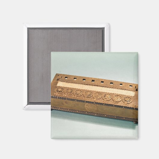 Rekenmachine uitgevonden door Blaise Pascal Magneet (Voorkant / Achterkant)