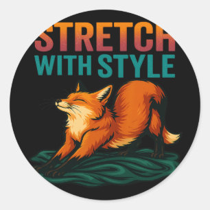 Rekken met stijl Ontspannende Vos Yoga Houding Fit Ronde Sticker
