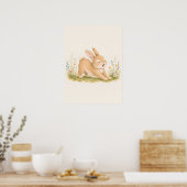 Rekkende Kleine Konijn Nursery Poster (Keuken)