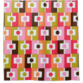 Rektangel Mid Century Modern Geometrisch Kleurrijk Douchegordijn (Voorkant)