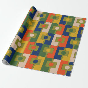 Rektangel Mid Century Modern geometrisch patroon Cadeaupapier