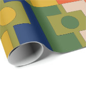 Rektangel Mid Century Modern geometrisch patroon Cadeaupapier (Rol Hoek)