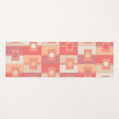 Rektangel Peach Pink Retro Hedendaagse Geometrisch Yogamat (Voorkant (horizontaal))